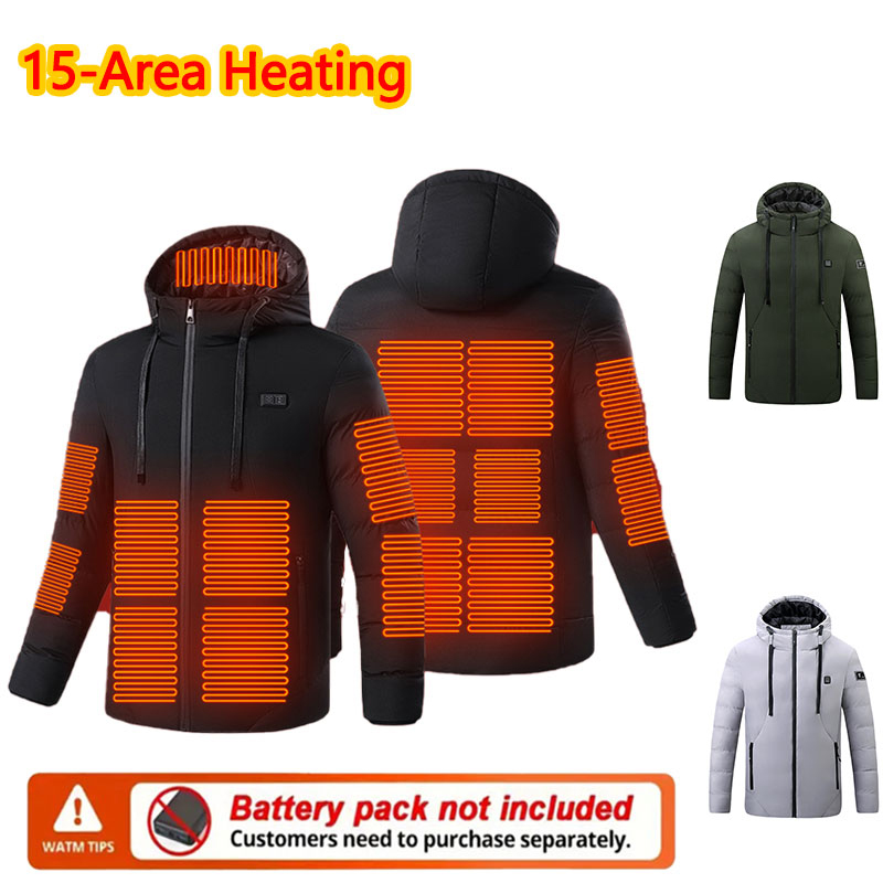 15 Area Heated Winter Hooded J - Outdoor Sport Jacket Men 评论和价格
